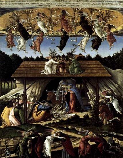 BOTTICELLI, Sandro The Mystical Nativity Sweden oil painting art